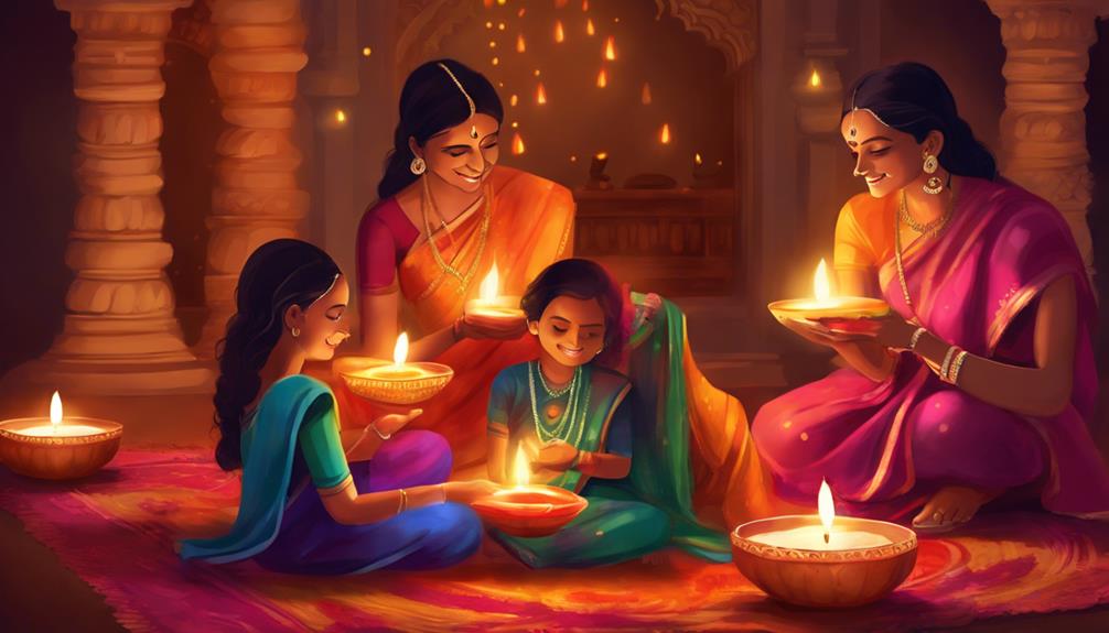 celebrating diwali with family