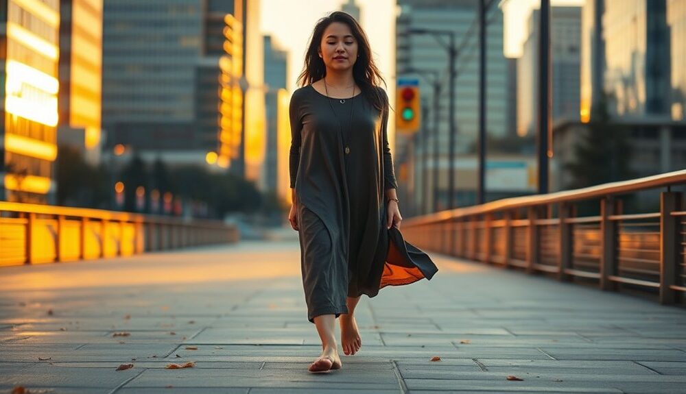 mindful walking during commutes