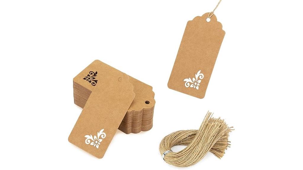 100 kraft gift tags