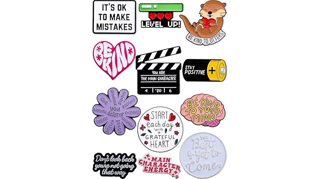 12 piece self love enamel pins