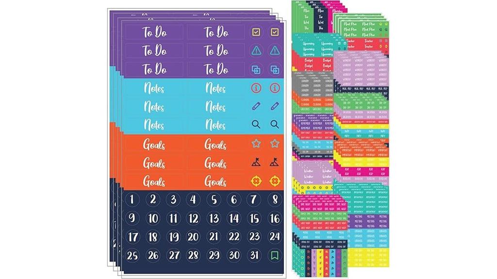 48 sheet planning stickers