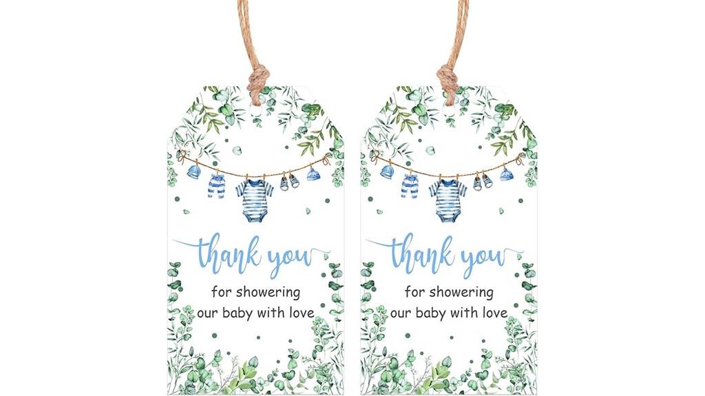 baby shower thank you tags