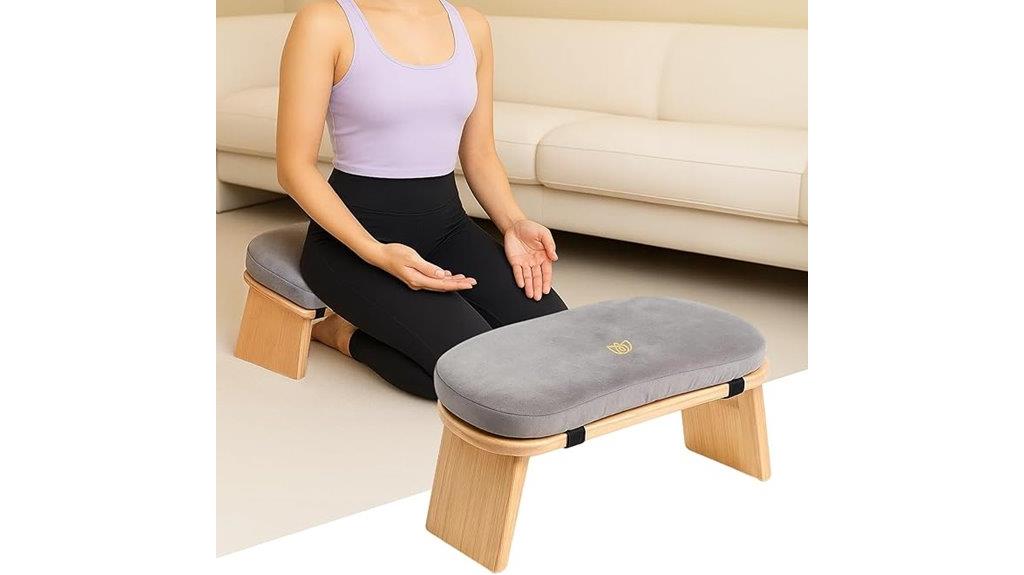 bamboo meditation bench with cushion