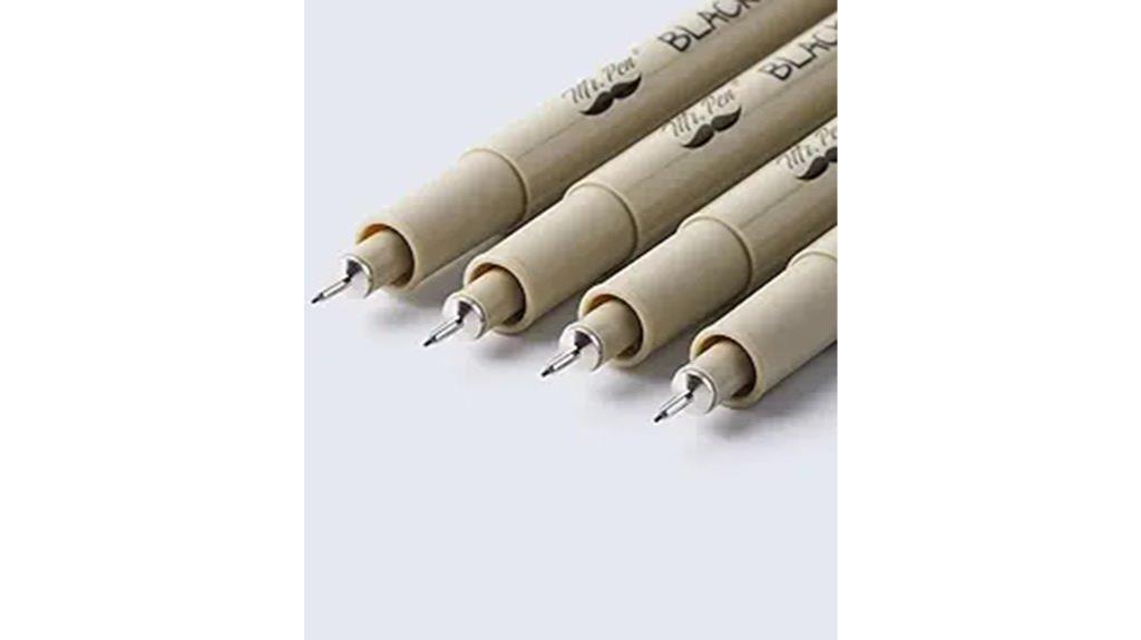 black fineliner pen set