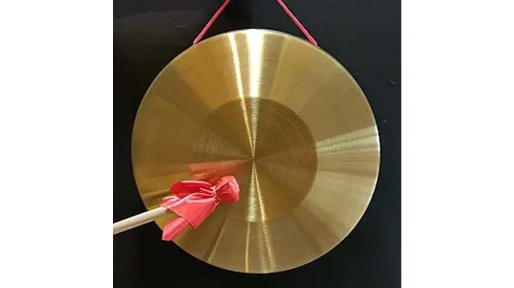 brass gong with mallet