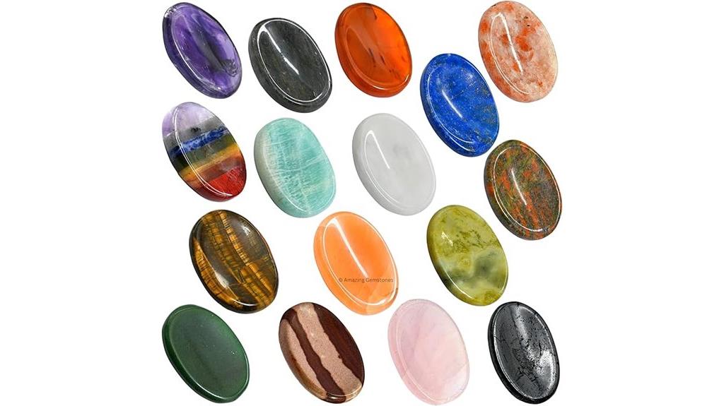 bulk set of 11 gemstone worry stones