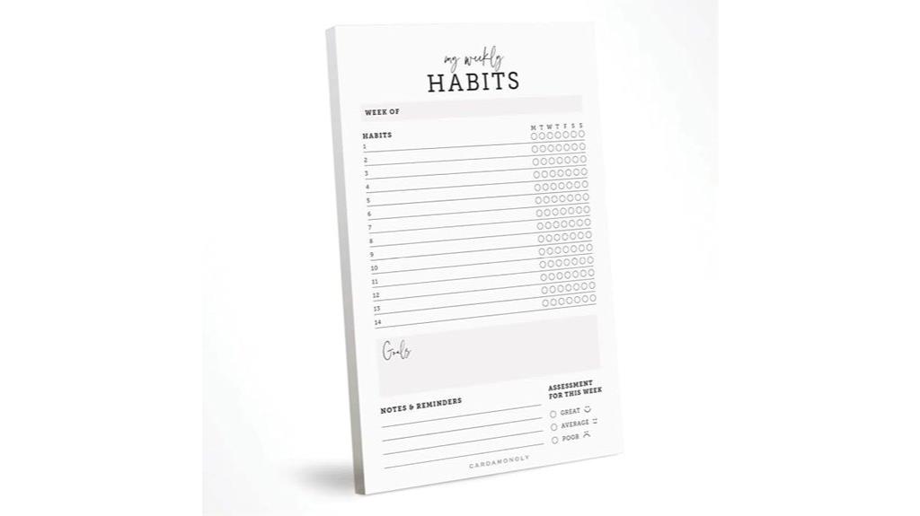 cardamolyl habit tracker notepad