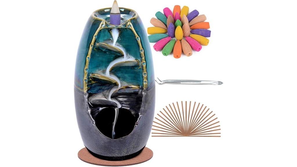 ceramic waterfall incense holder