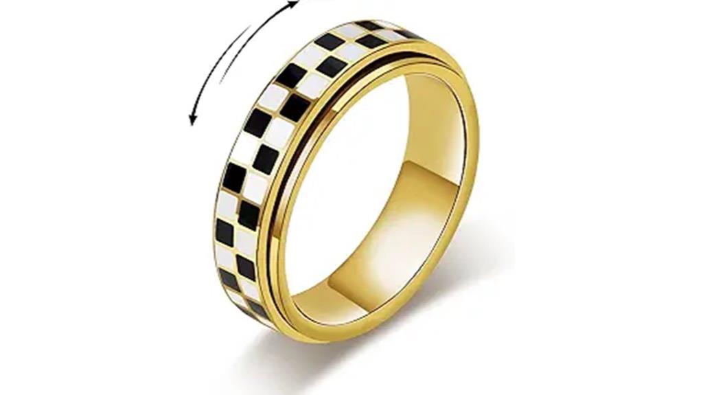 checkered adult fidget ring
