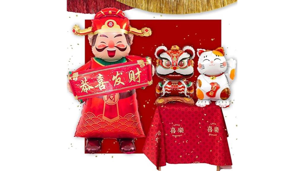 chinese lion wealth balloons