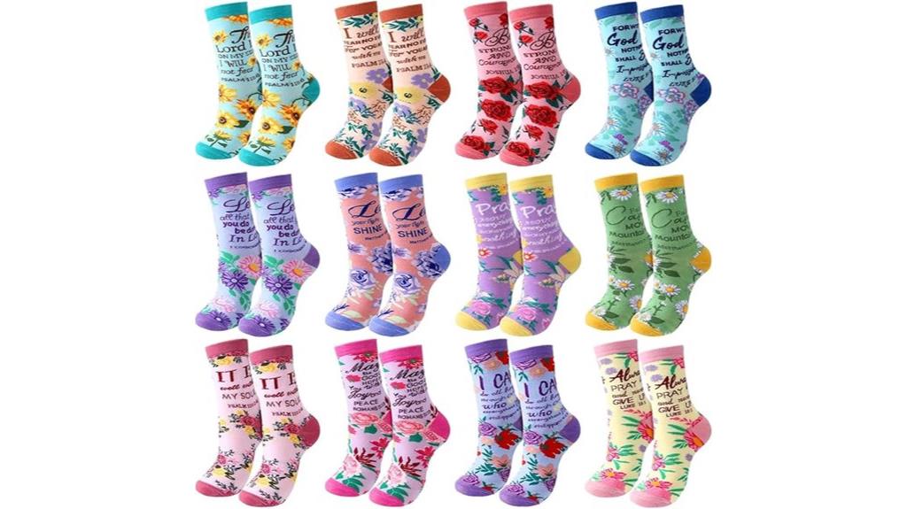 christian socks with inspiring words