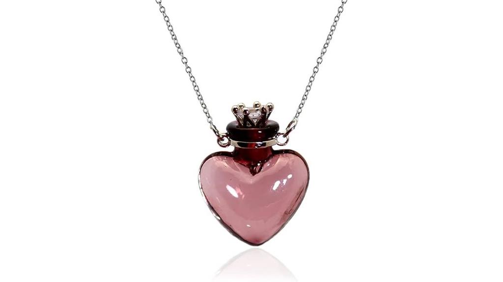 colorful heart perfume necklace