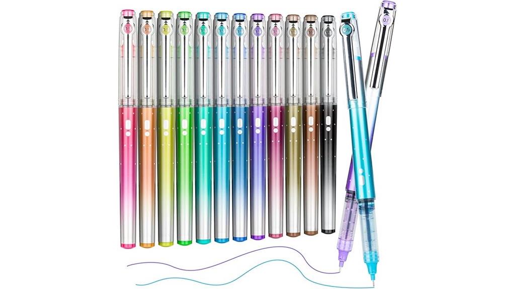 colorful journal pen set