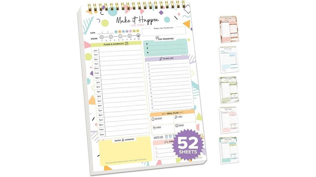 colorful pastel daily planner