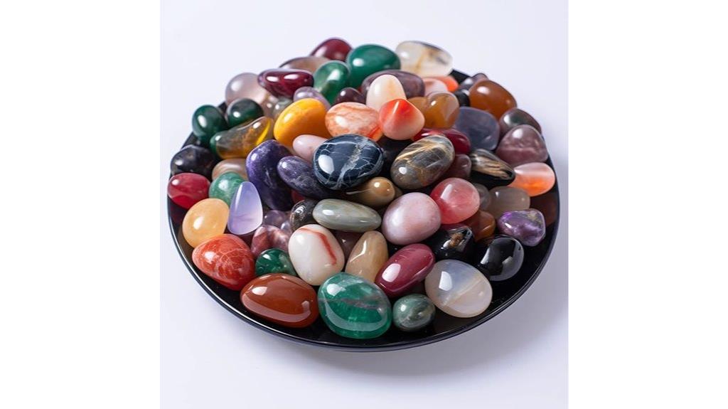colorful polished healing stones