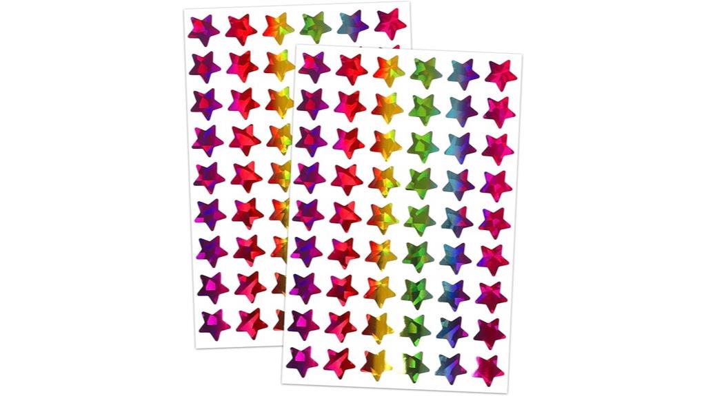 colorful rainbow star stickers