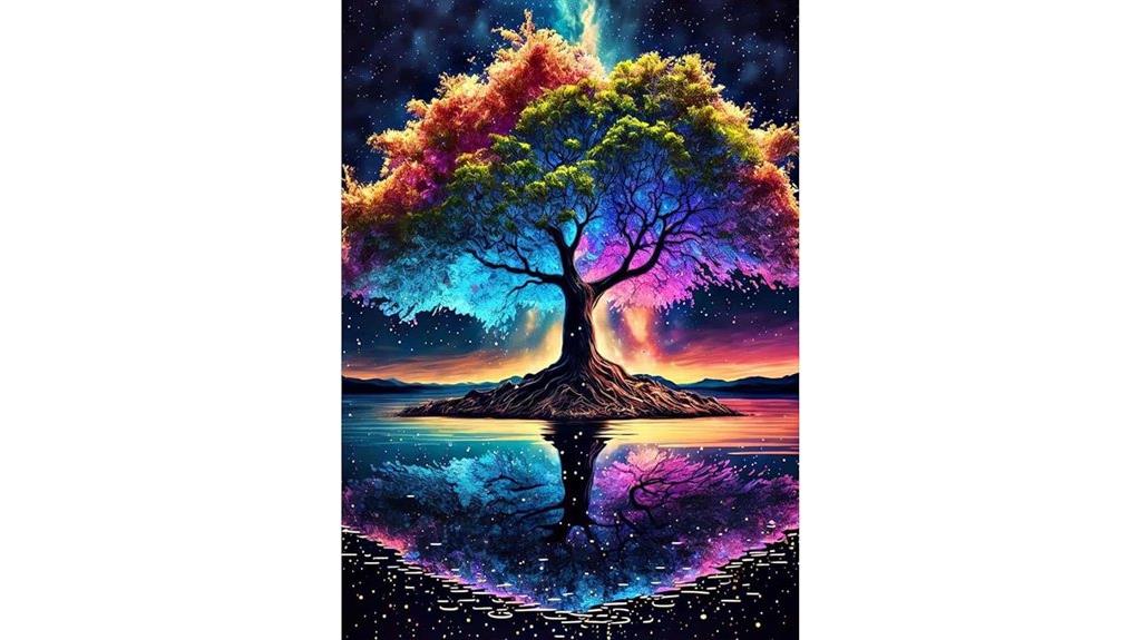 colorful tree diamond art