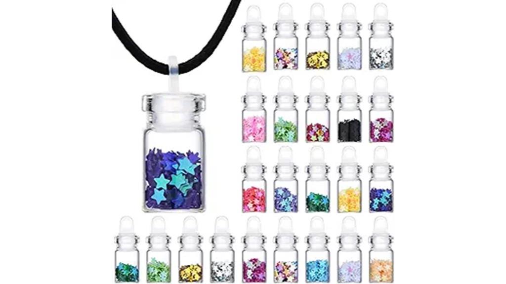 confetti dust bottle necklaces