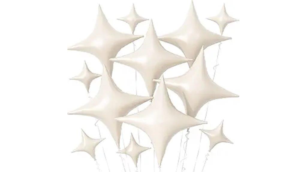 cream white star balloons