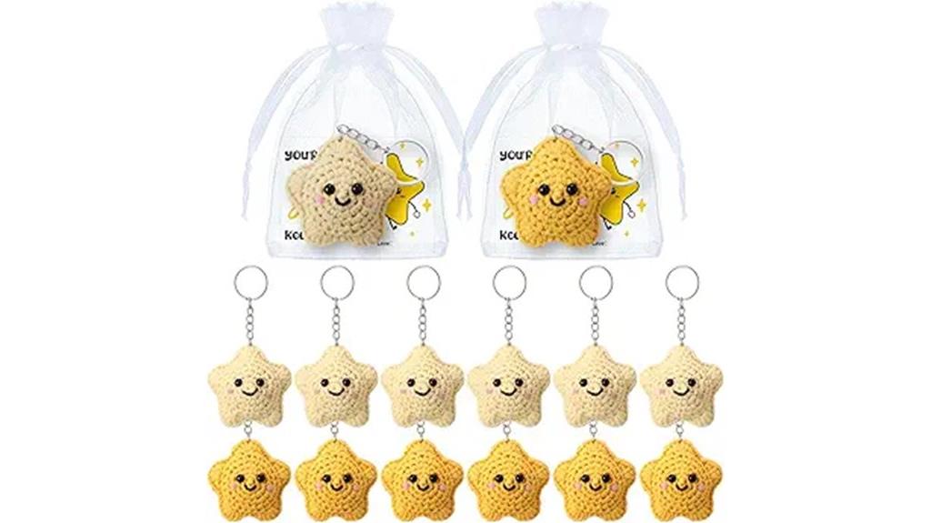 crochet smile face keychain