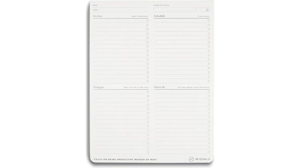 daily goals planning notebook