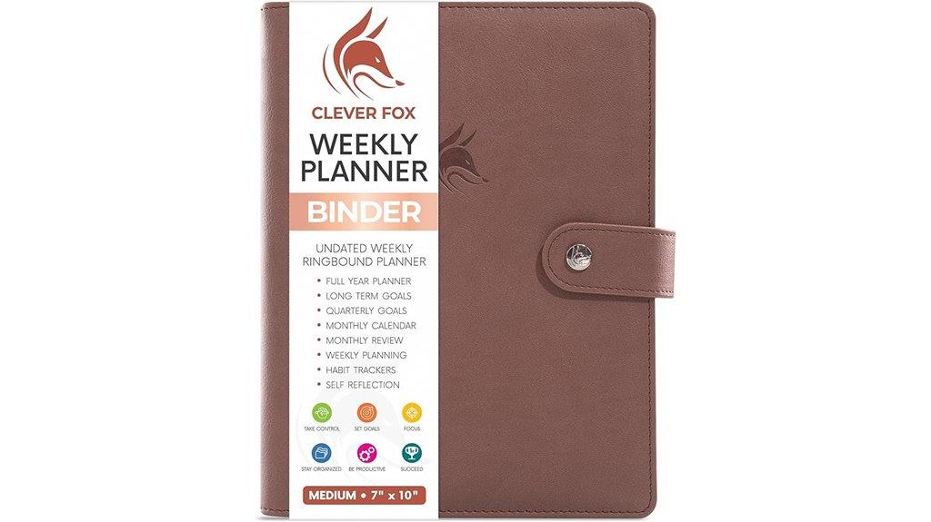 dark terracotta planner binder