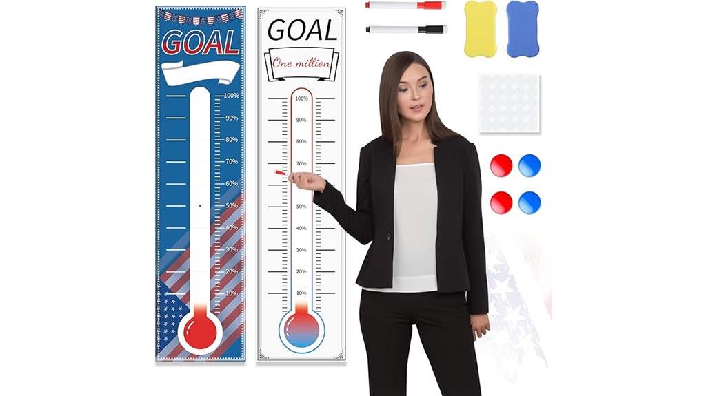 dual large fundraising thermometers