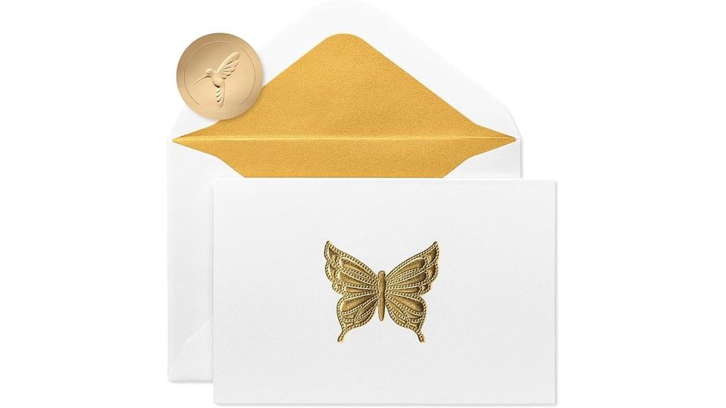 elegant gold butterfly stationery