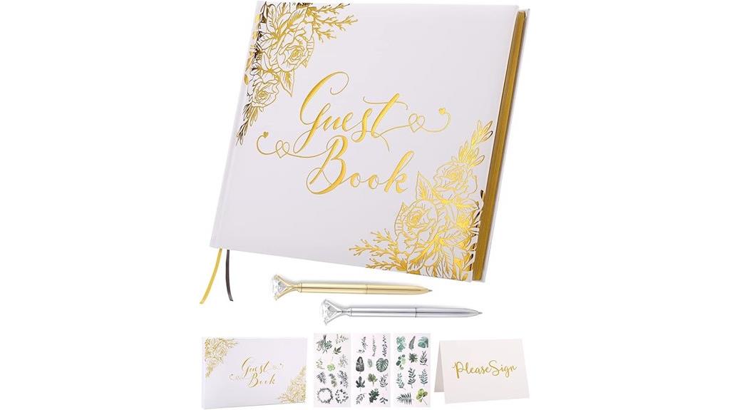elegant gold gilded guestbook