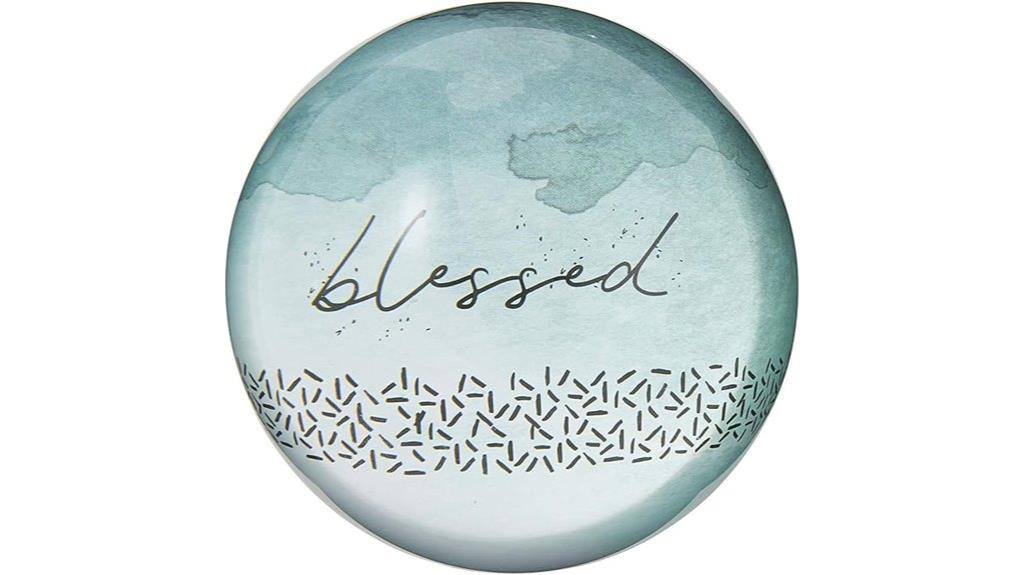faith inspired glass paperweight