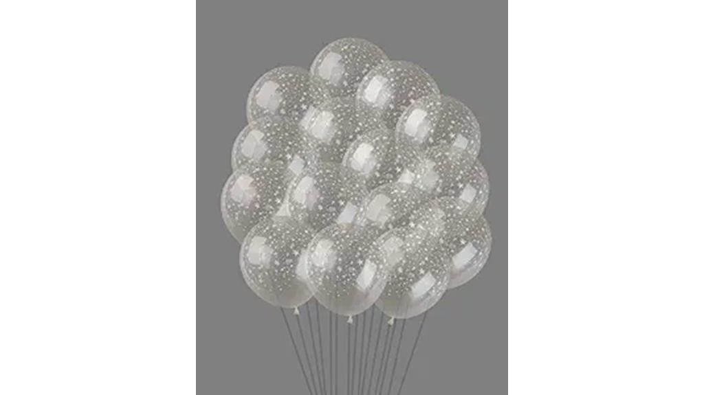 fifty clear star balloons