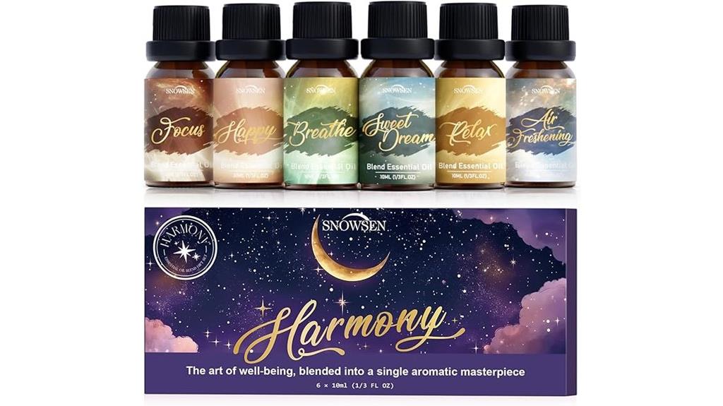 five aromatic essential oil blends