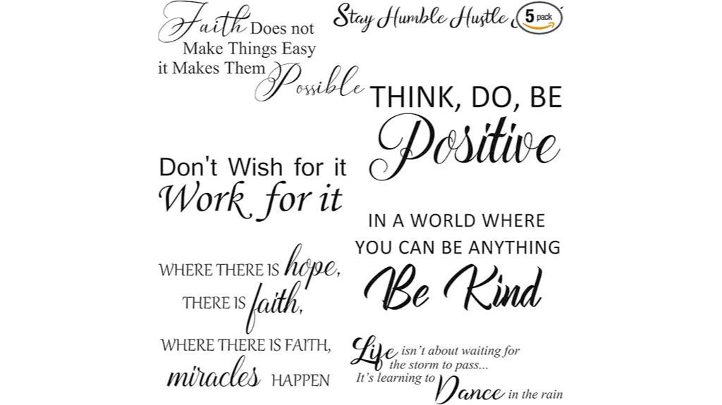 five wall decal quotes