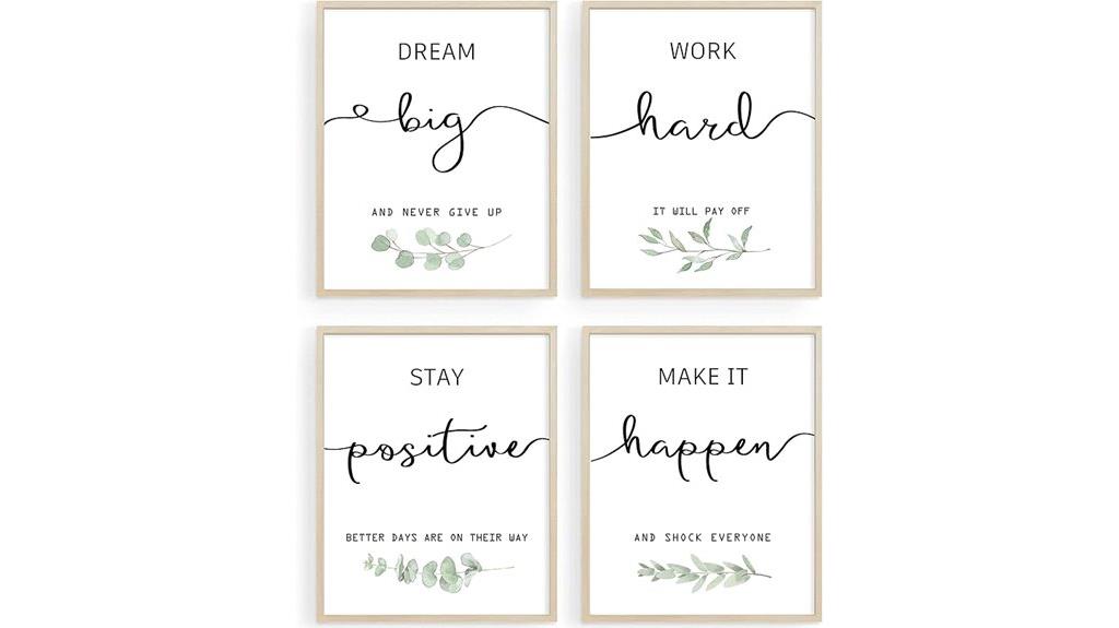 four inspirational wall art set