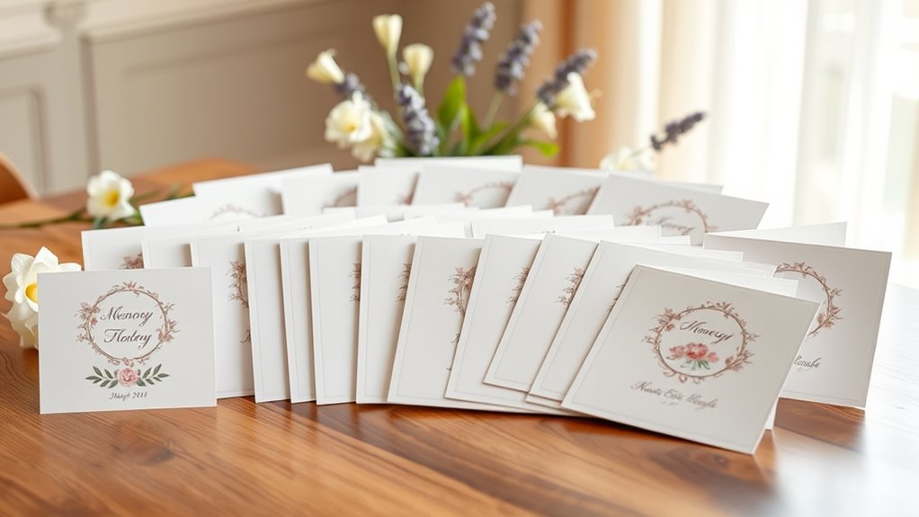 funeral memory wish cards