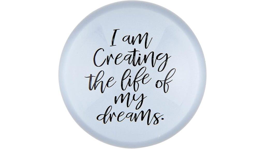 glass dome motivational paperweight