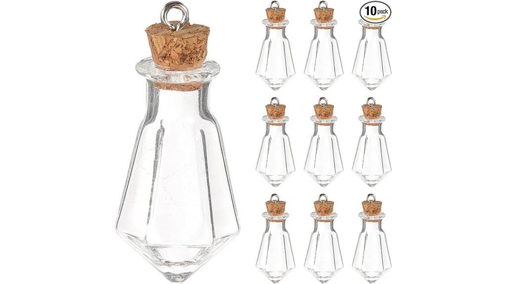 glass wishing bottle pendants