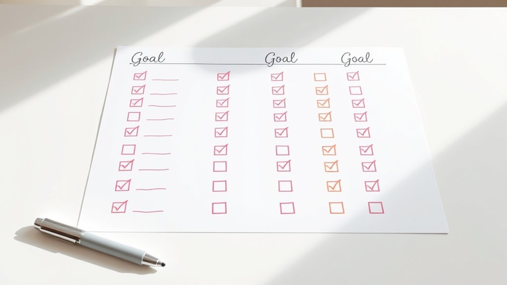 goal tracking dry erase sheets