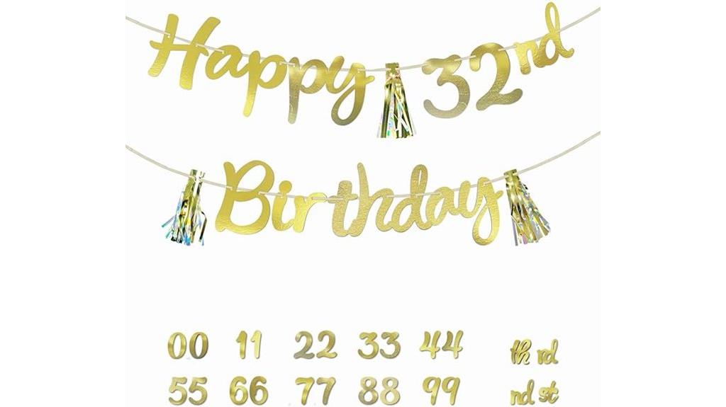 gold birthday banner set