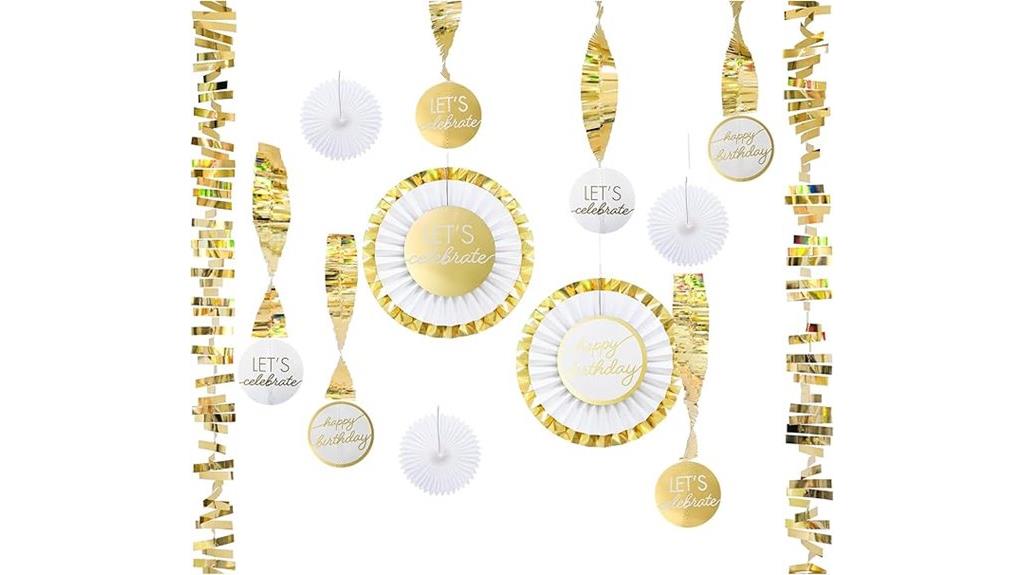 gold birthday decoration set