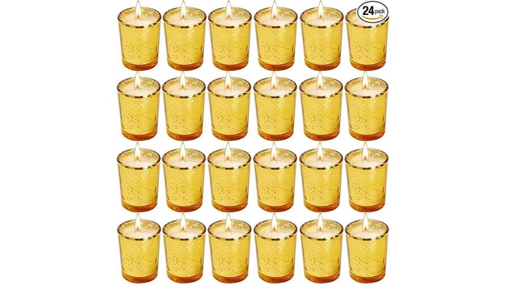 gold mercury glass candles