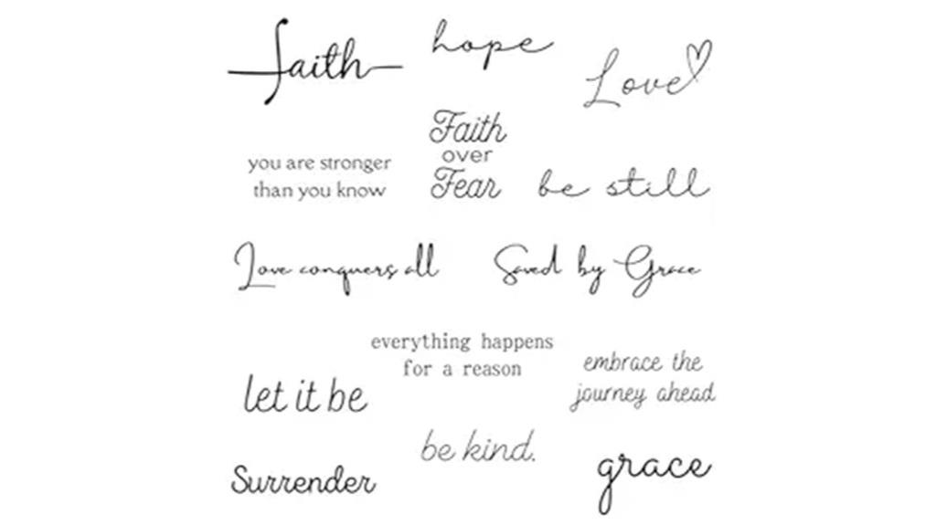 graceful inspirational temporary tattoos