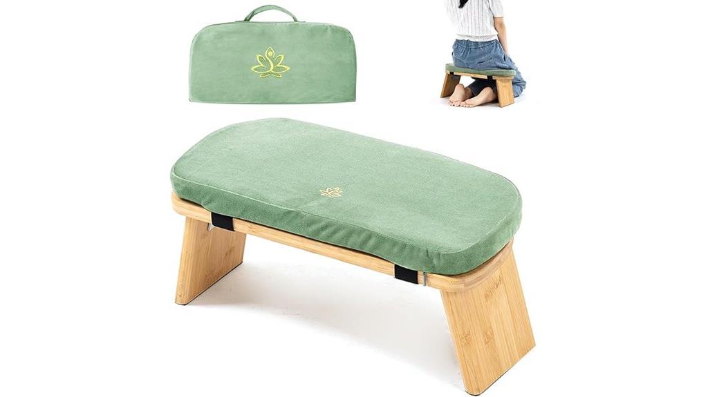 green meditation bench cushion