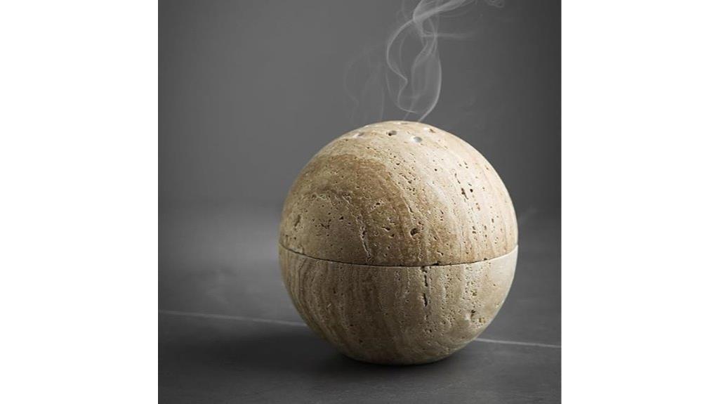 handcrafted travertine incense holder