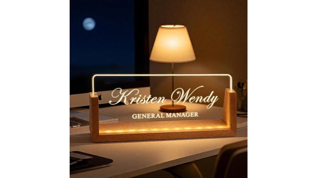 illuminated office name plate