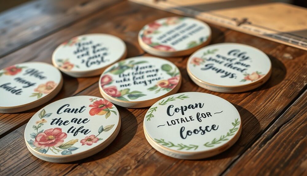 inspirational quote coasters