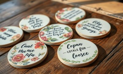 inspirational quote coasters