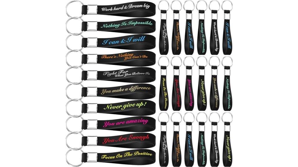 inspirational quote keychains
