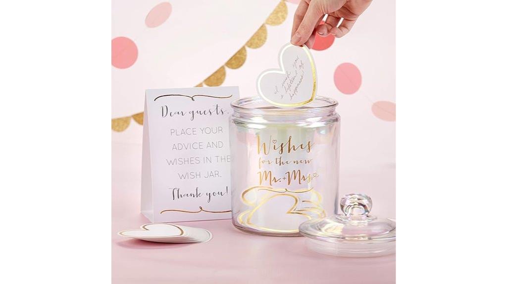 iridescent wedding wish jar