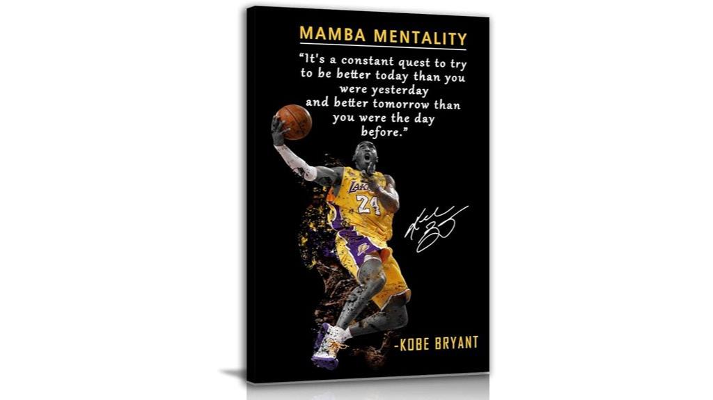 kobe bryant motivational wall art